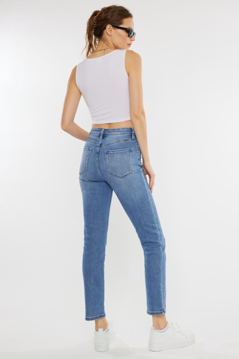 Kancan Full Size Cat's Whiskers High Waist Jeans - Bottoms